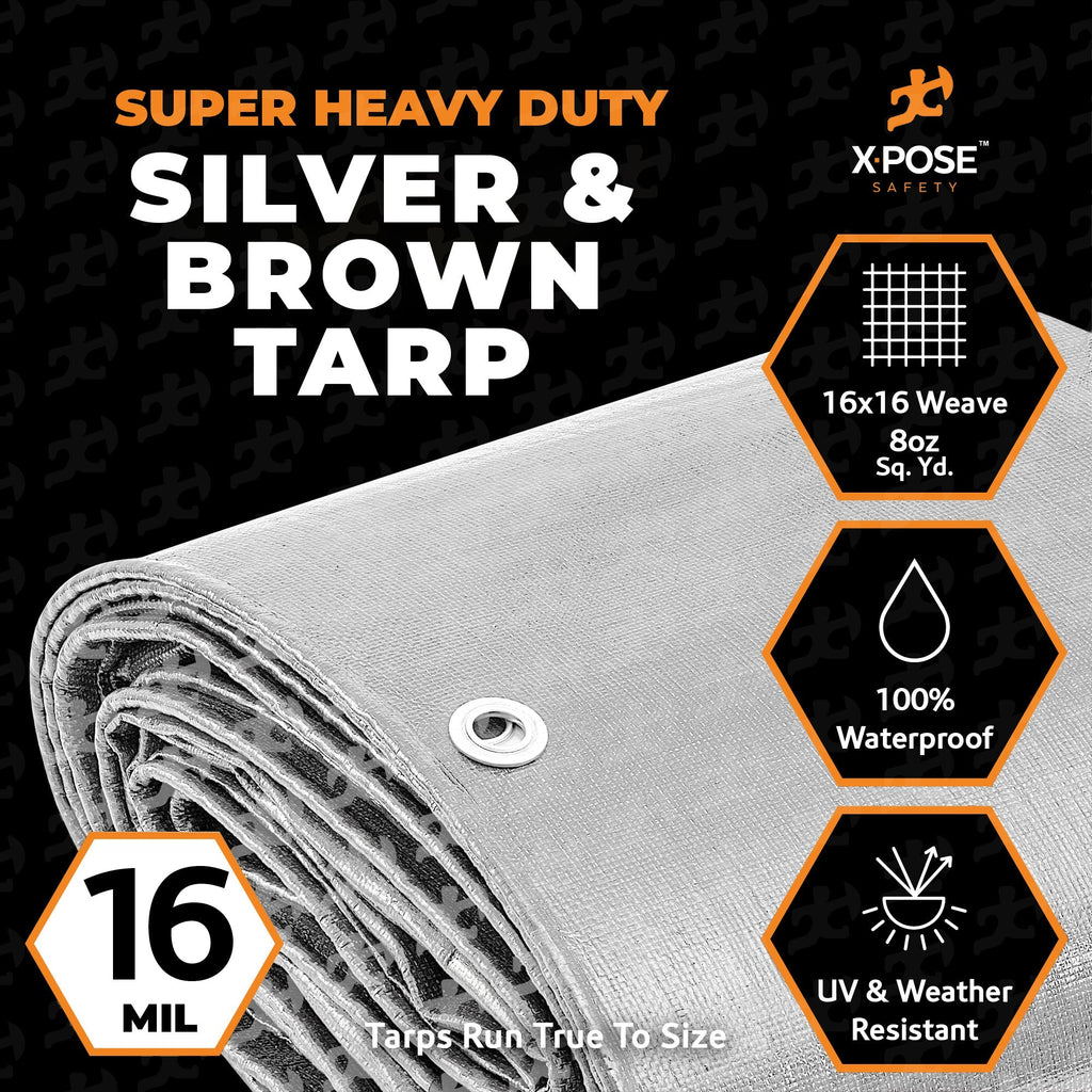 16 Mil Silver/Brown Super Heavy Duty Poly Tarps